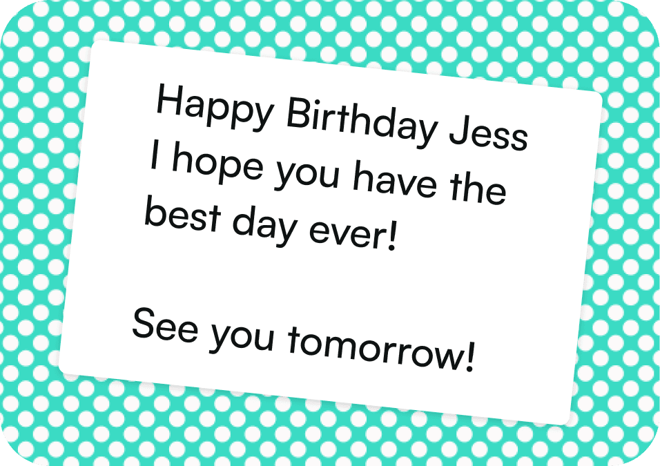 Gift message
